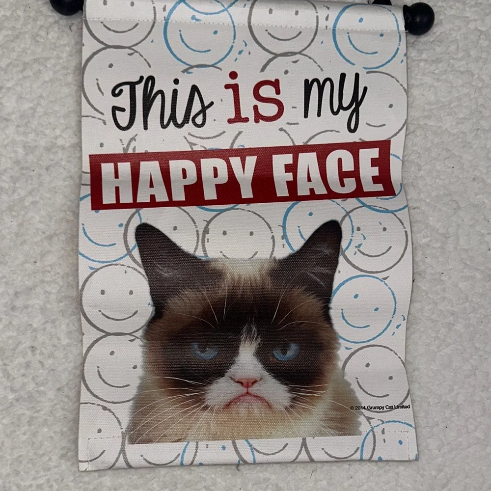 Grumpy Cat ‘This is My Happy Face' Wall Decor Hanging Office Decor